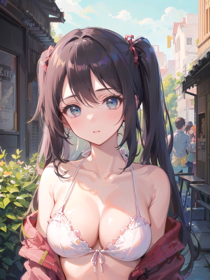 Mona Megistus - NSFW, Genshin Impact, Mona, Anime Art, Арт, Арты нейросетей, Бюстгальтер, Купальник, Сиськи, Длиннопост, Серия Mona Megistus, 18+, Mona (genshin impact), Девушки