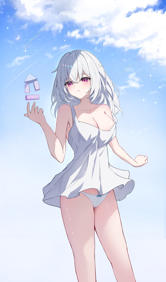 Skirk - 18+, Anime art, Anime, Genshin impact, Skirk (Genshin Impact), Hand-drawn erotica, Pantsu, Yeni1871, NSFW