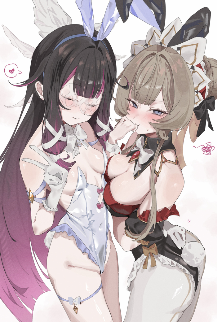 Подруги - 18+, Аниме, Anime Art, Genshin Impact, Sandrone, Columbina (Genshin Impact), NSFW