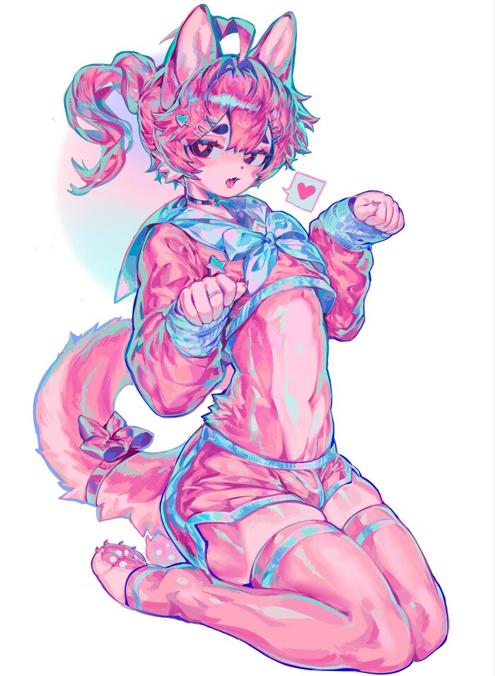 Furkek - 18+, Furry, Furry art, Its a trap!, Furry trap, Stockings, Femboy, NSFW