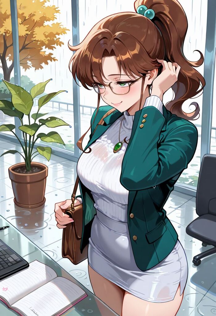 Офисные Cейлор Cенши! - Серия Нейроанимекрасотки, 18+, Моё, Контент нейросетей, Арты нейросетей, Аниме, Цветные волосы, Девушки, Stable Diffusion, Sailor Moon, Sailor Mars, Sailor Mercury, Sailor uranus, Sailor Pluto, Sailor Jupiter, Офисные будни, Tsukino Chibiusa, Tsukino Usagi, Sailor Venus, Sailor neptune, Красные глаза, Длиннопост, NSFW