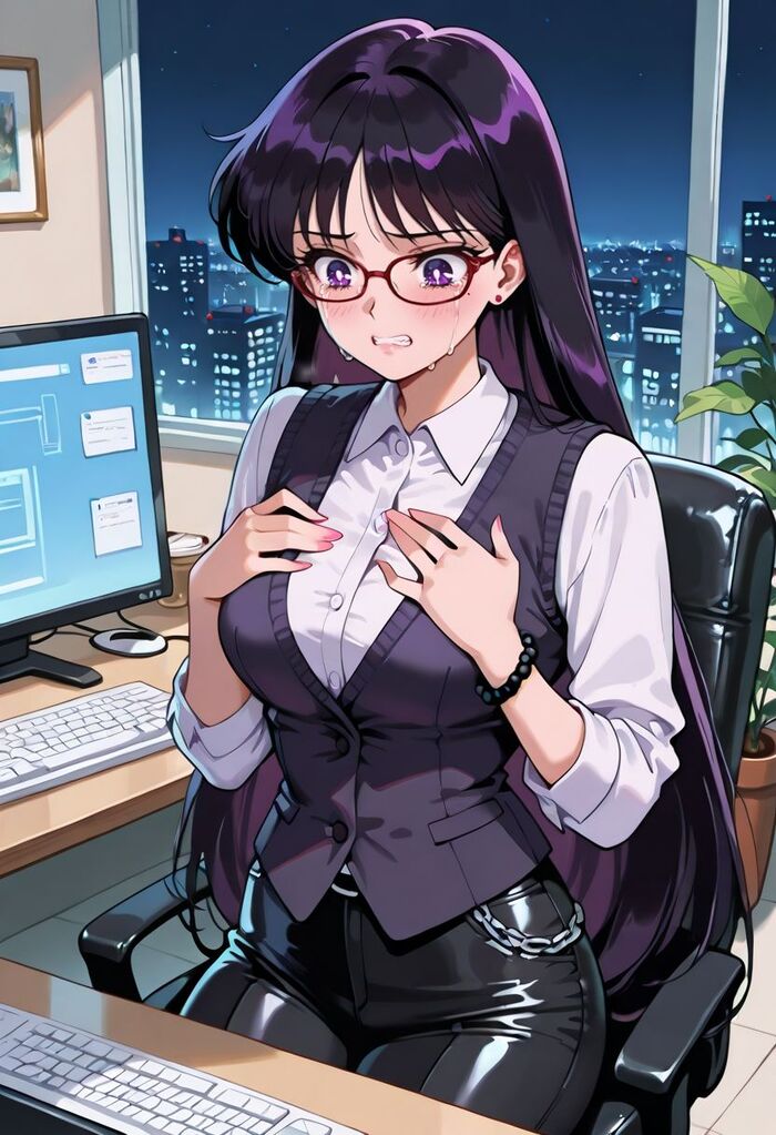 Офисные Cейлор Cенши! - Серия Нейроанимекрасотки, 18+, Моё, Контент нейросетей, Арты нейросетей, Аниме, Цветные волосы, Девушки, Stable Diffusion, Sailor Moon, Sailor Mars, Sailor Mercury, Sailor uranus, Sailor Pluto, Sailor Jupiter, Офисные будни, Tsukino Chibiusa, Tsukino Usagi, Sailor Venus, Sailor neptune, Красные глаза, Длиннопост, NSFW