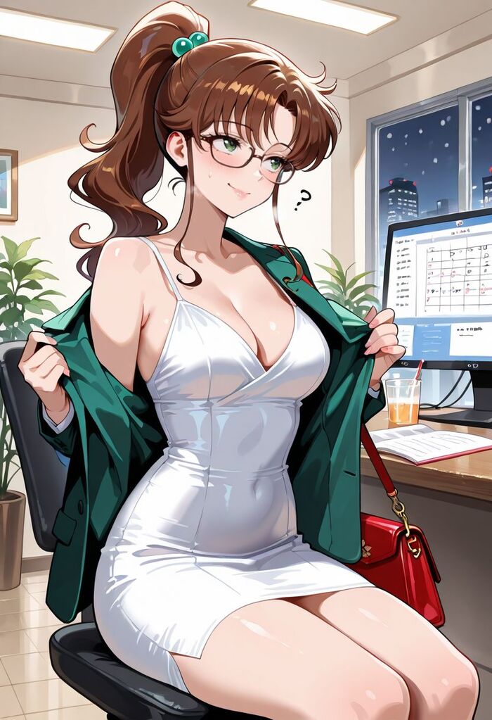 Офисные Cейлор Cенши! - Серия Нейроанимекрасотки, 18+, Моё, Контент нейросетей, Арты нейросетей, Аниме, Цветные волосы, Девушки, Stable Diffusion, Sailor Moon, Sailor Mars, Sailor Mercury, Sailor uranus, Sailor Pluto, Sailor Jupiter, Офисные будни, Tsukino Chibiusa, Tsukino Usagi, Sailor Venus, Sailor neptune, Красные глаза, Длиннопост, NSFW