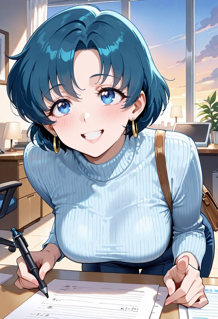 Офисные Cейлор Cенши! - Серия Нейроанимекрасотки, 18+, Моё, Контент нейросетей, Арты нейросетей, Аниме, Цветные волосы, Девушки, Stable Diffusion, Sailor Moon, Sailor Mars, Sailor Mercury, Sailor uranus, Sailor Pluto, Sailor Jupiter, Офисные будни, Tsukino Chibiusa, Tsukino Usagi, Sailor Venus, Sailor neptune, Красные глаза, Длиннопост, NSFW