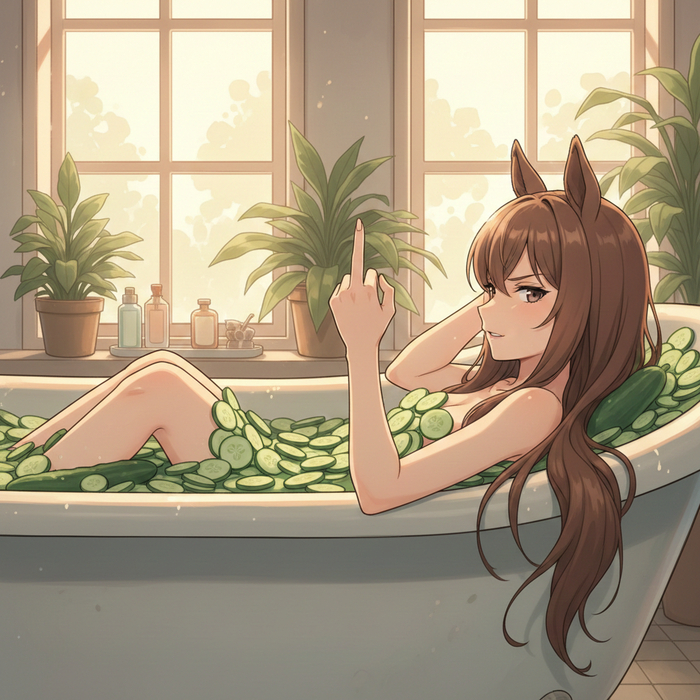Why? - Series Animes 3, 18+, Neural Network Content, Anime, Anime art, Anime memes, Horse in the bath with cucumbers, Animal ears, Neural network art, NSFW