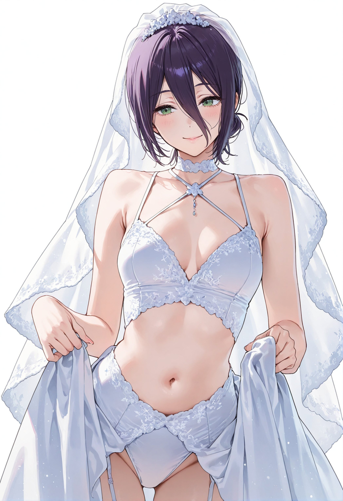 Reze - 18+, Anime Art, Аниме, Chainsaw Man, Reze, Свадебное платье, Арты нейросетей, NSFW