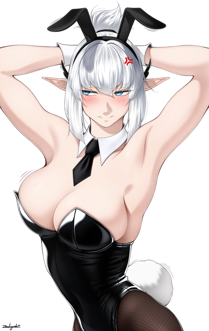 Continuation of the post Ears... - 18+, Zealyush, Art, Anime, Anime art, Hand-drawn erotica, Erotic, Original character, Muscleart, Tail, Swimsuit, Reply to post, NSFW