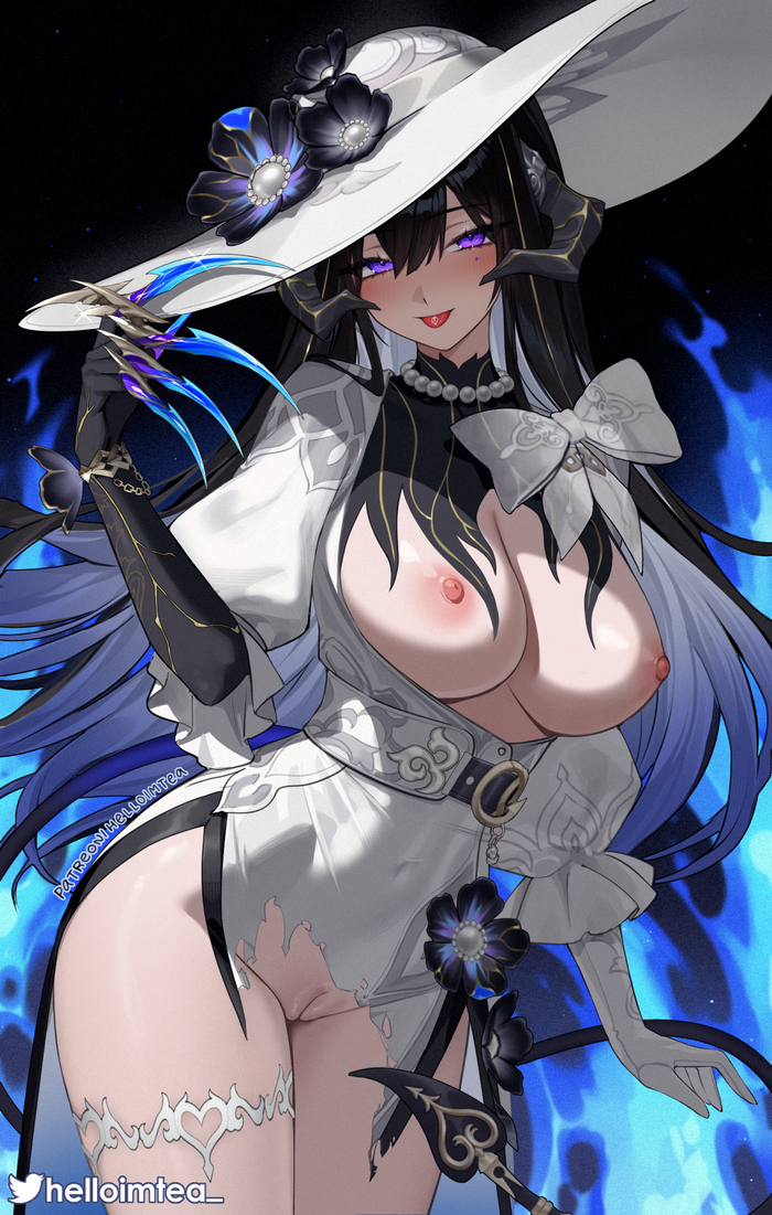 Continuation of the post Constance - 18+, Anime art, Honkai: Star Rail, Constance (Honkai: Star Rail), Helloimtea, Hand-drawn erotica, Boobs, Labia, Reply to post, Longpost, NSFW