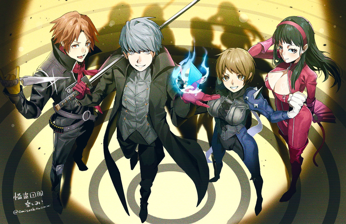 Phantom Detectives - 18+, Anime art, Anime, Games, Persona, Persona 4, Amagi Yukiko, Chie Satonaka, Narukami Yu, NSFW