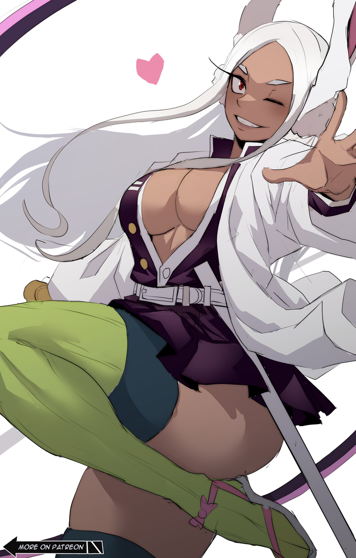 Столп любви Мируко - 18+, Anime Art, Аниме, Boku no Hero Academia, Miruko, Animal Ears, Kimetsu no Yaiba, Mitsuri Kanroji, Кроссовер, NSFW