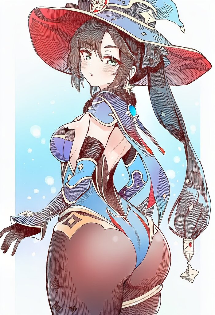 Mona - 18+, Neural Network Content, Jeje box, Art, Anime, Anime art, Hand-drawn erotica, Erotic, Neural network art, Genshin impact, Mona (genshin impact), Games, Game art, Longpost, NSFW