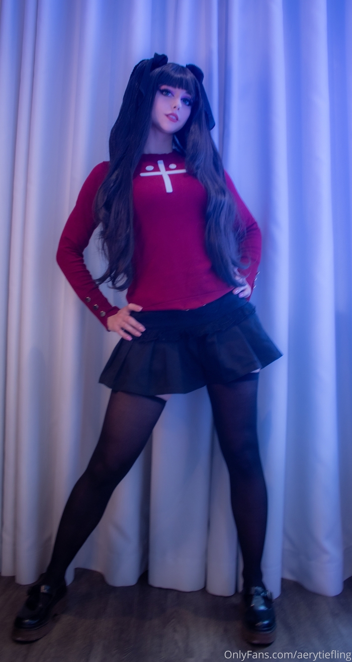 Rin Tohsaka by Aery Tiefling - 18+, The photo, PHOTOSESSION, Cosplay, Cosplayers, Erotic, Booty, Boobs, Erotic lingerie, Foot fetish, Anime, Fate, Fate-stay night, Tohsaka rin, Aery Tiefling, Longpost, NSFW, Onlyfans