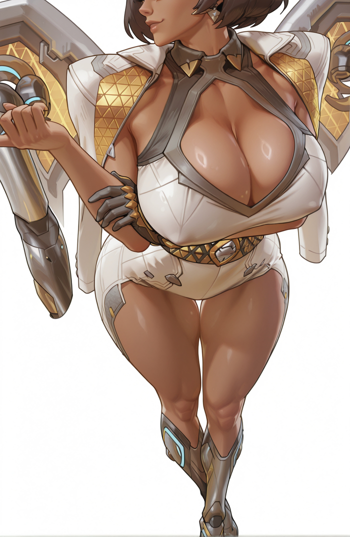 Domina - 18+, Контент нейросетей, Арт, Аниме, Anime Art, Рисованная эротика, Эротика, Арты нейросетей, Overwatch, Domina, Игры, Game Art, Extra thicc, Длиннопост, NSFW