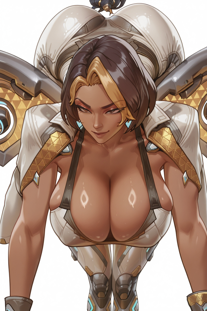 Domina - 18+, Контент нейросетей, Арт, Аниме, Anime Art, Рисованная эротика, Эротика, Арты нейросетей, Overwatch, Domina, Игры, Game Art, Extra thicc, Длиннопост, NSFW