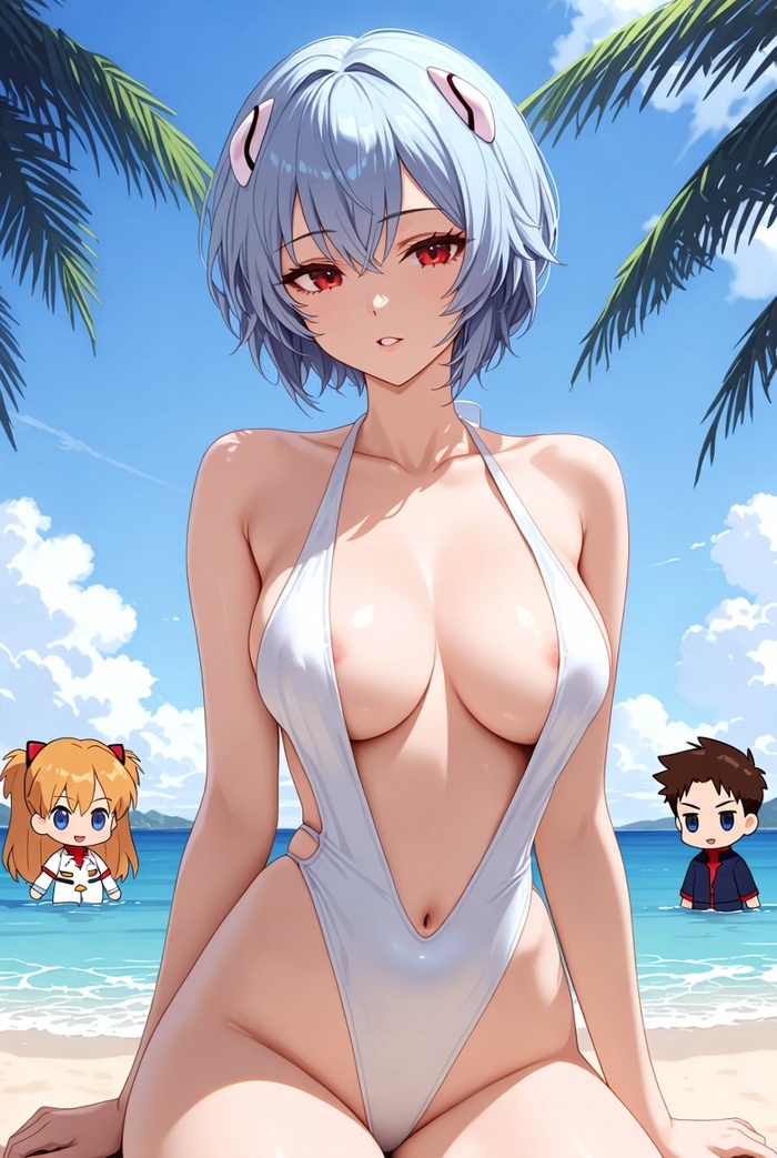 Neuroart - 18+, My, Neural network art, Neural Networks, Erotic, Hand-drawn erotica, Girls, Waifu, Rei ayanami, NSFW, Neural Network Content