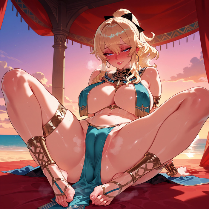 Jean - Серия Balecxi, 18+, Контент нейросетей, Арт, Аниме, Anime Art, Рисованная эротика, Эротика, Арты нейросетей, Этти, Extra thicc, Genshin Impact, Jean (Genshin Impact), Длиннопост, NSFW