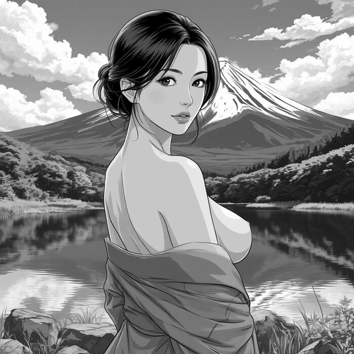 Imitating Japan - 18+, My, Neural Network Content, Girls, Boobs, Erotic, Neural network art, Asian, Longpost, NSFW