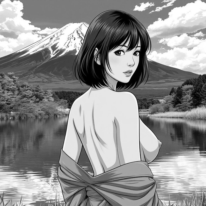 Imitating Japan - 18+, My, Neural Network Content, Girls, Boobs, Erotic, Neural network art, Asian, Longpost, NSFW