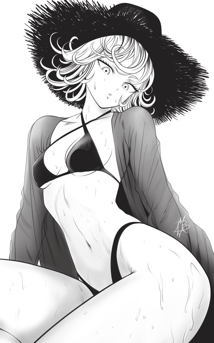 Tatsumaki - 18+, Art, Anime, Anime art, Onepunchman, Mostlybluewyatt, Hand-drawn erotica, Tatsumaki, Erotic, Swimsuit, NSFW