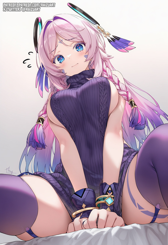 Доброе утро с Ситлали - 18+, Контент нейросетей, Genshin Impact, Pixiv, Anime Art, Аниме, Арты нейросетей, Citlali (Genshin Impact), NSFW