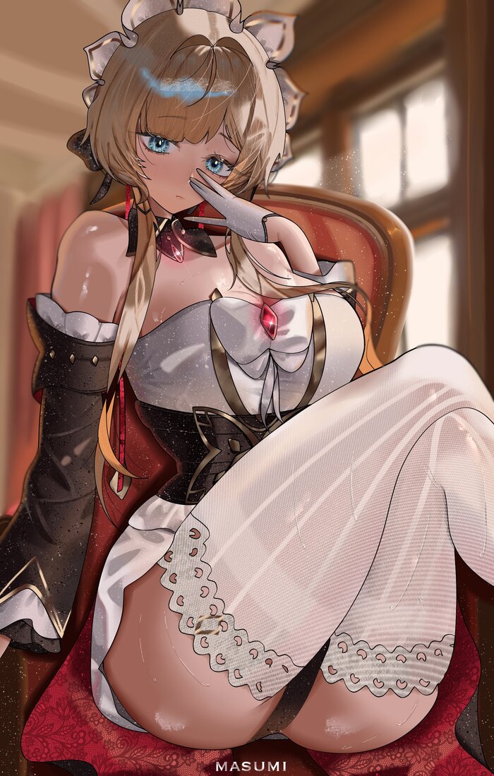 Sandrone - 18+, Genshin Impact, Anime Art, Арт, Эротика, Рисованная эротика, Sandrone, Попа, Чулки, NSFW