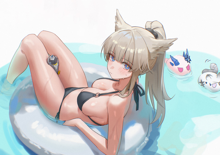 Perlica - 18+, Anime Art, Аниме, Arknights: Endfield, Perlica (Endfield), Mi Fu (Endfield), Tangtang (Endfield), Девушки, Бикини, NSFW