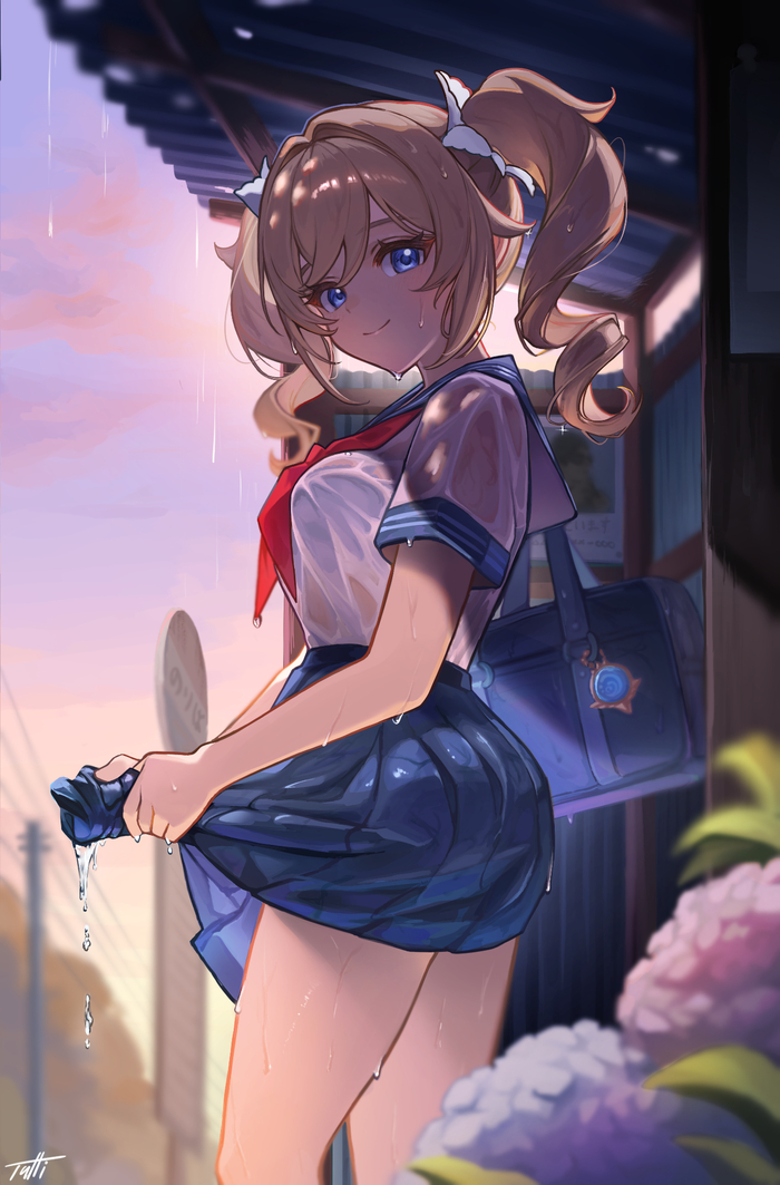 Uncle, can you give me a ride? - 18+, Anime, Anime art, Barbara (Genshin Impact), Genshin impact, NSFW